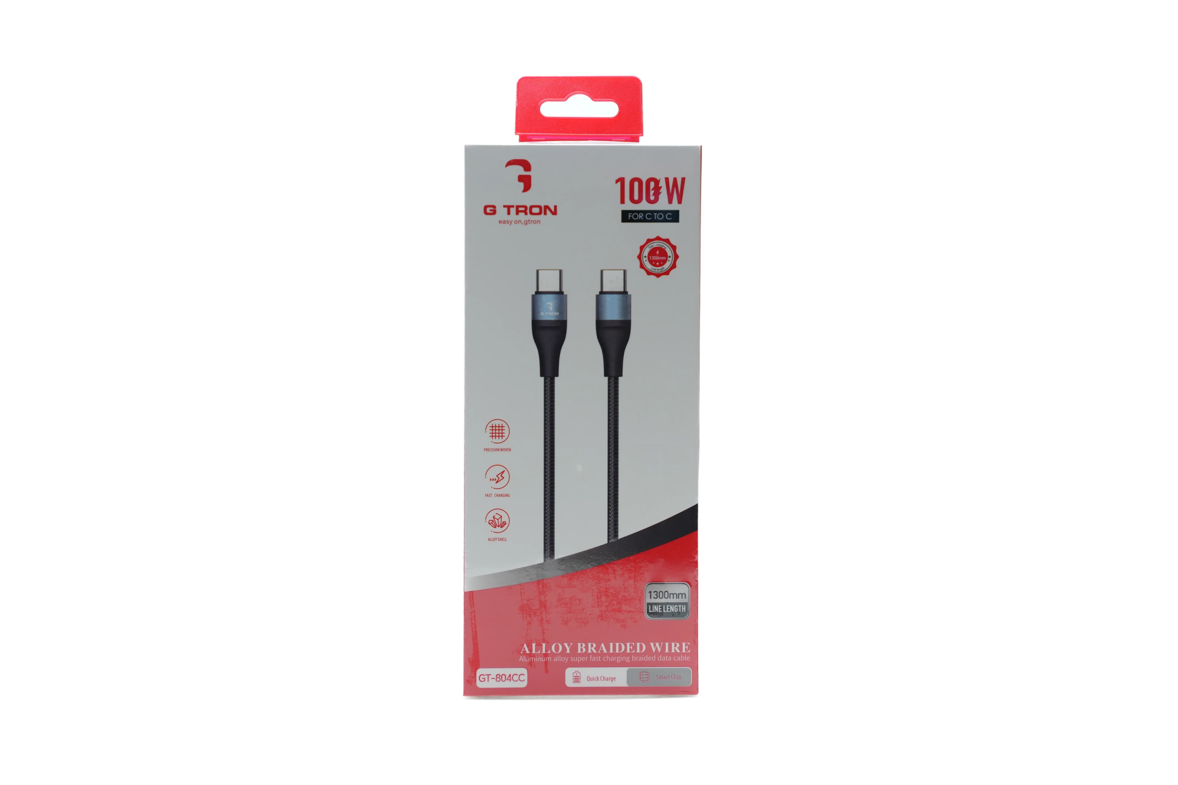 Gtron Gt-804Cc Fast Charging Cable C To C 1.3 Mtr 