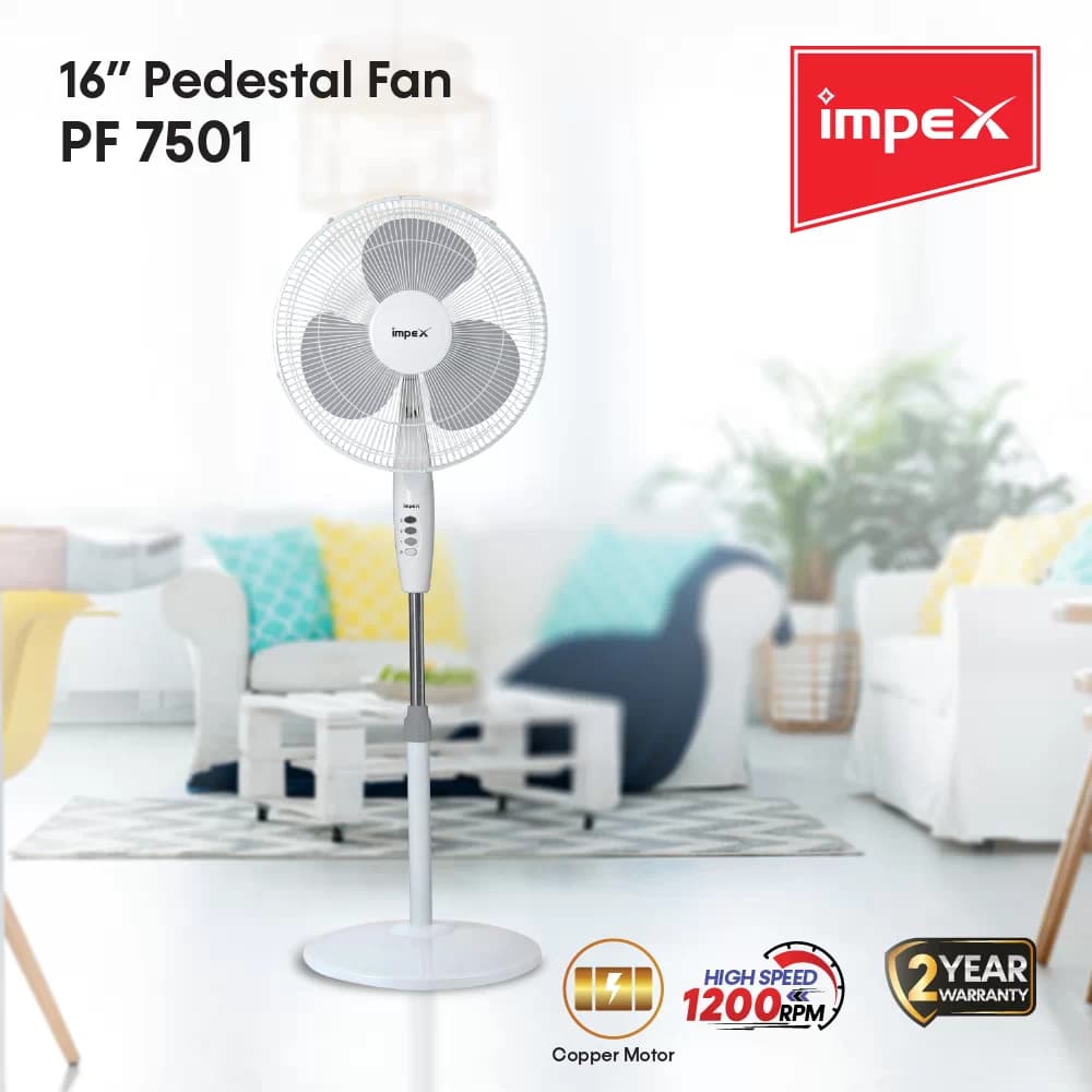 Impex Pf7501 16 Pedestal Fan 