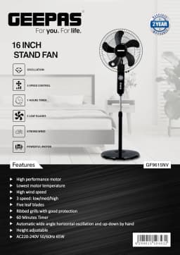 Geepas Gf-9615 Stand Fan  - image 4