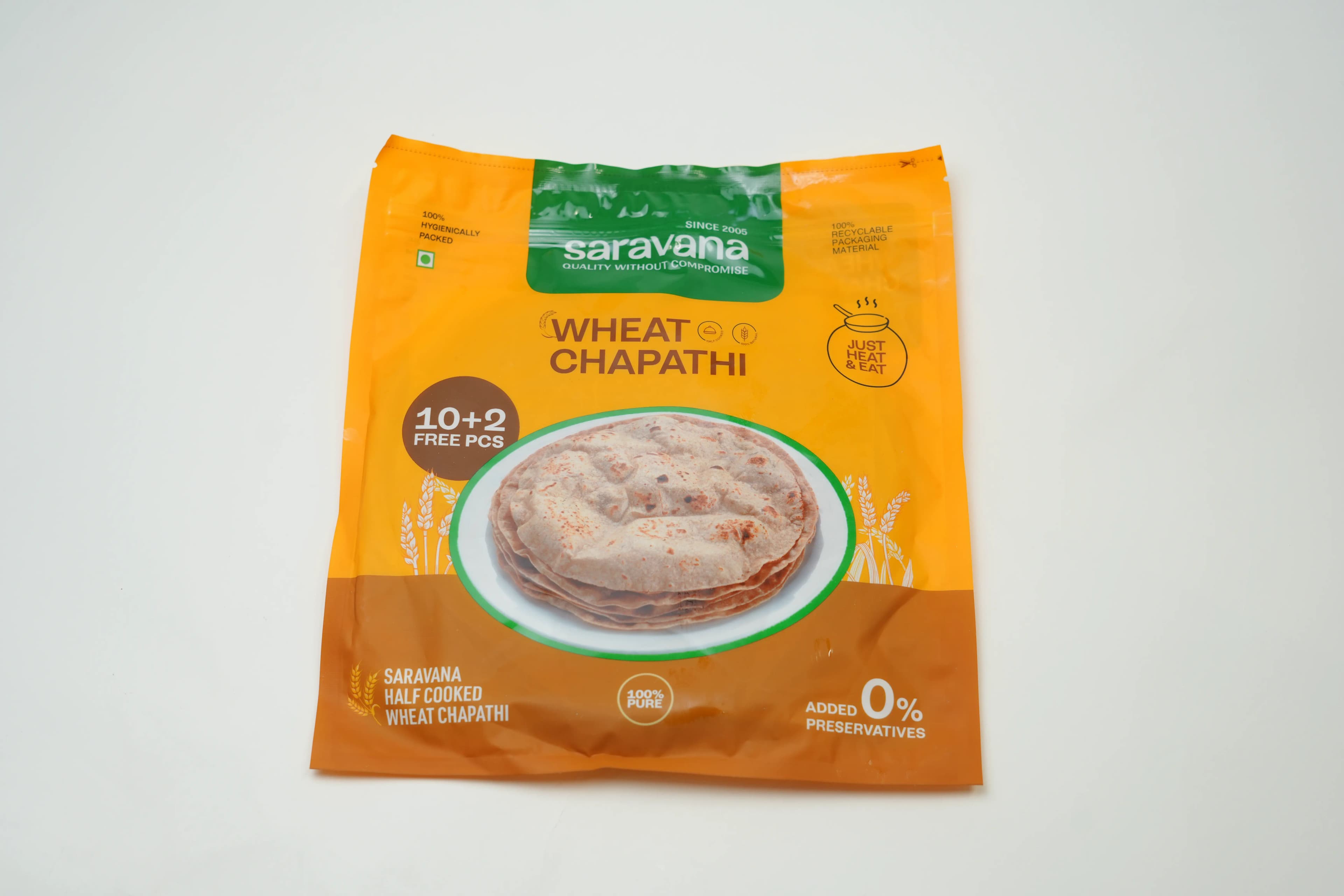 Saravana Half Cooked Wheat Chapati 12 pcs