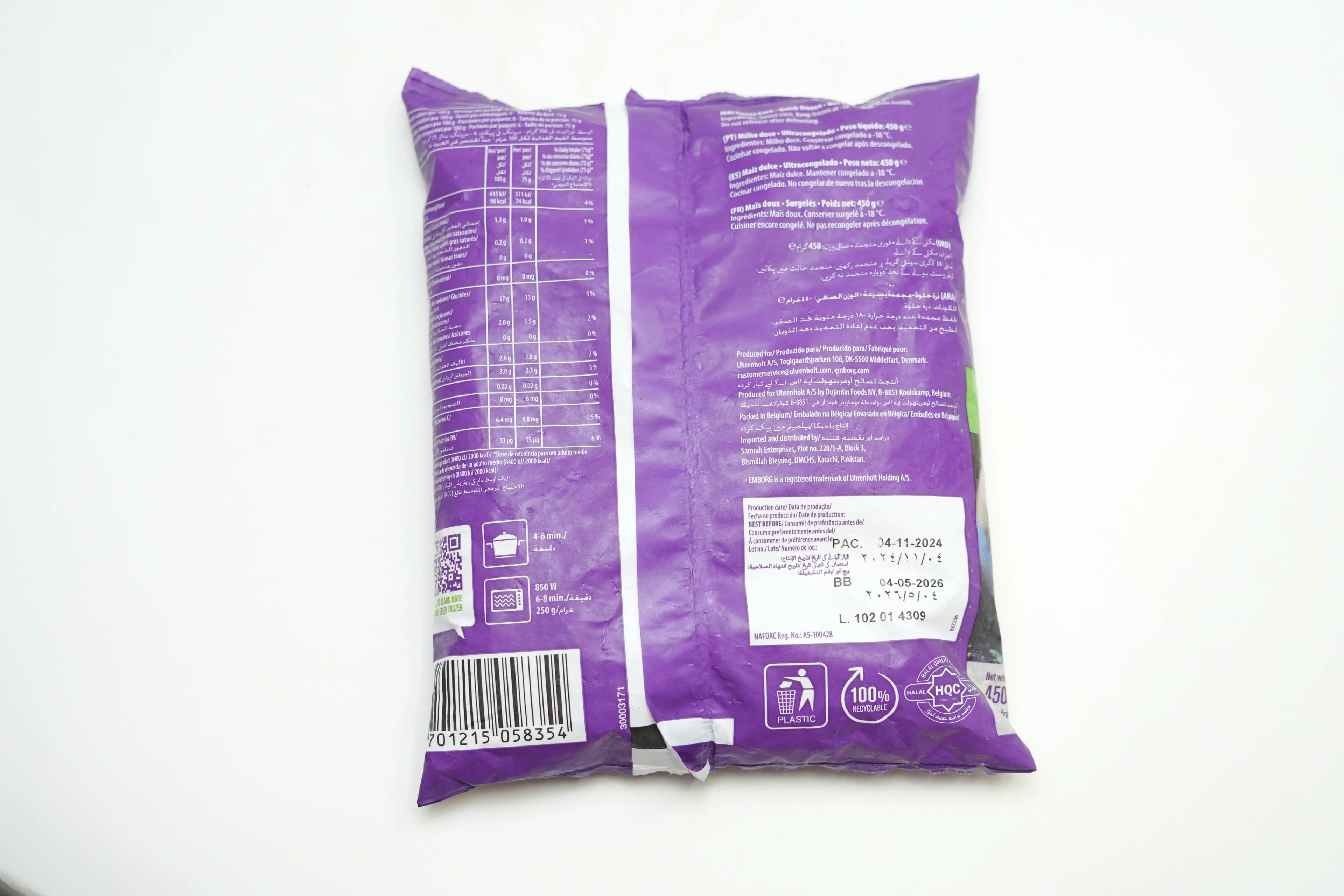 Emborg Sweet Corn 450 g
