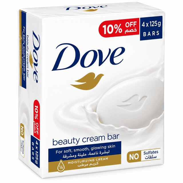 Dove Bar Beauty Cream 125Gx4 10% Off