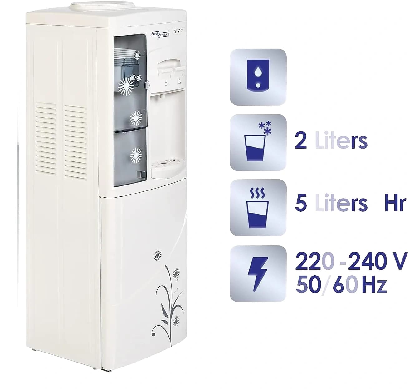 Super General Sgl1191 Water Dispenser W/Fridge 