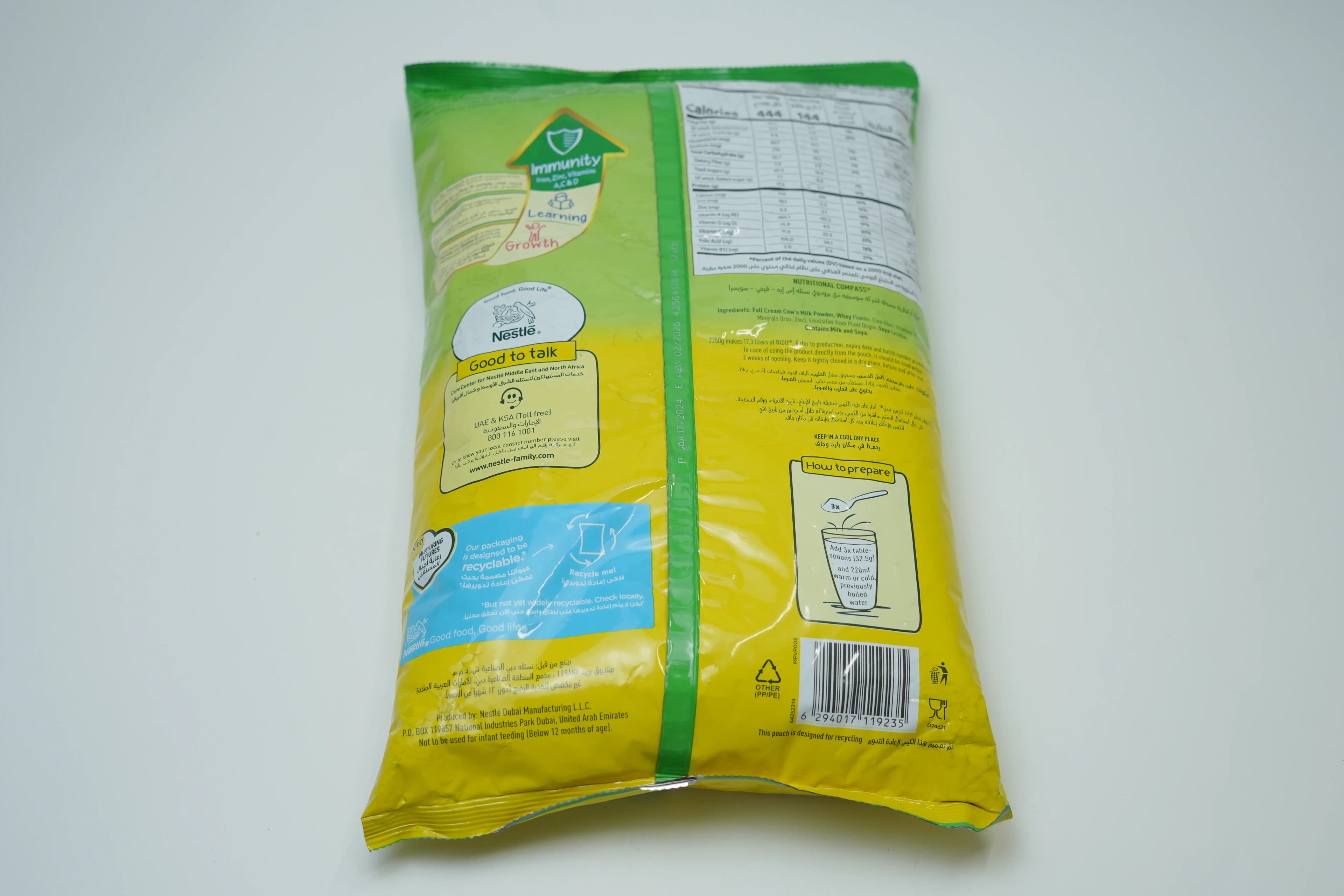 Nido Grow Fiber Milk Powder Pouch 2.25 kg
