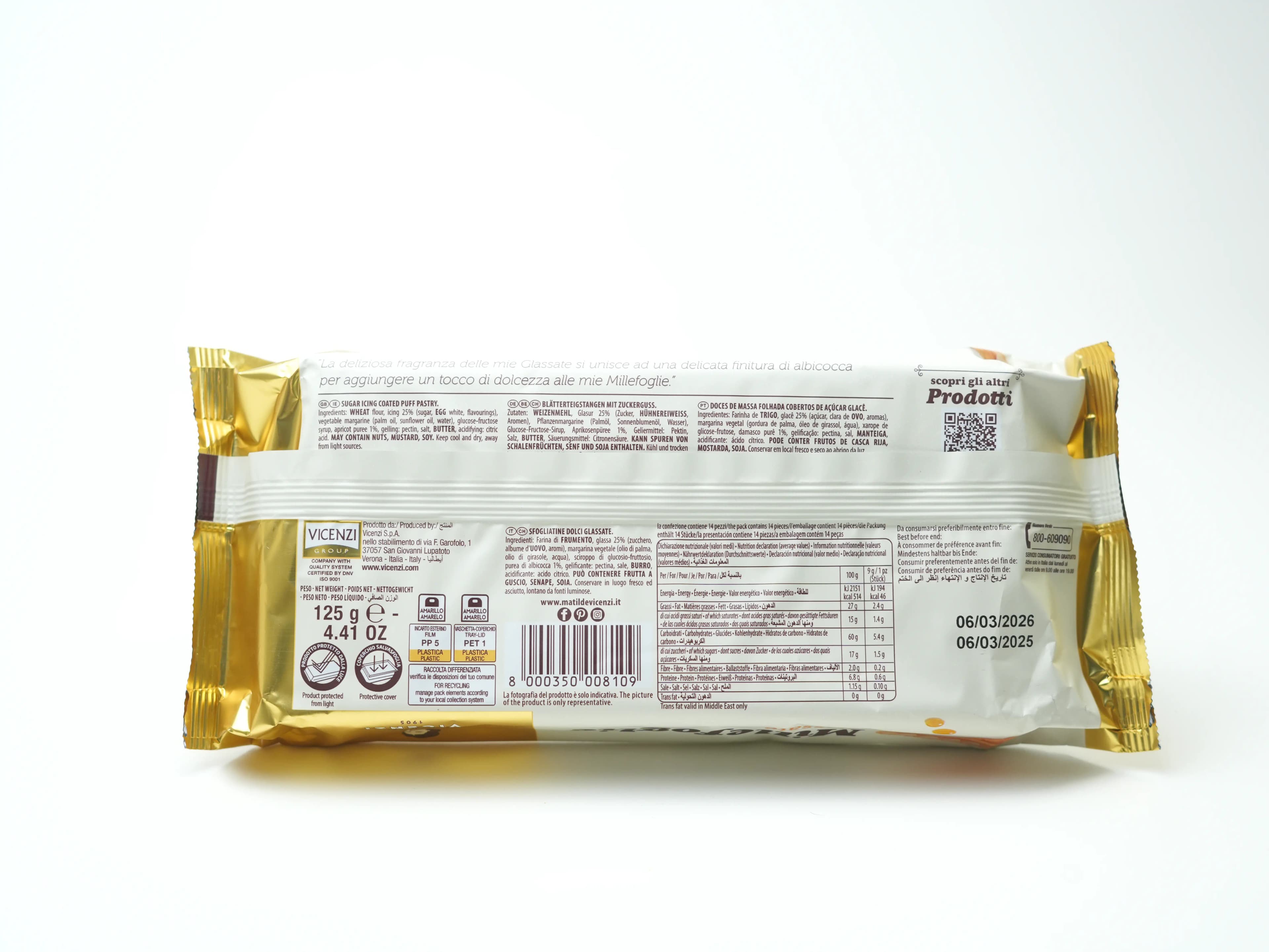 Vicenzi Glassatine Puff Pastry 125 g