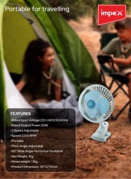 Impex Cf 01 Portable Clip Fan  - image 2