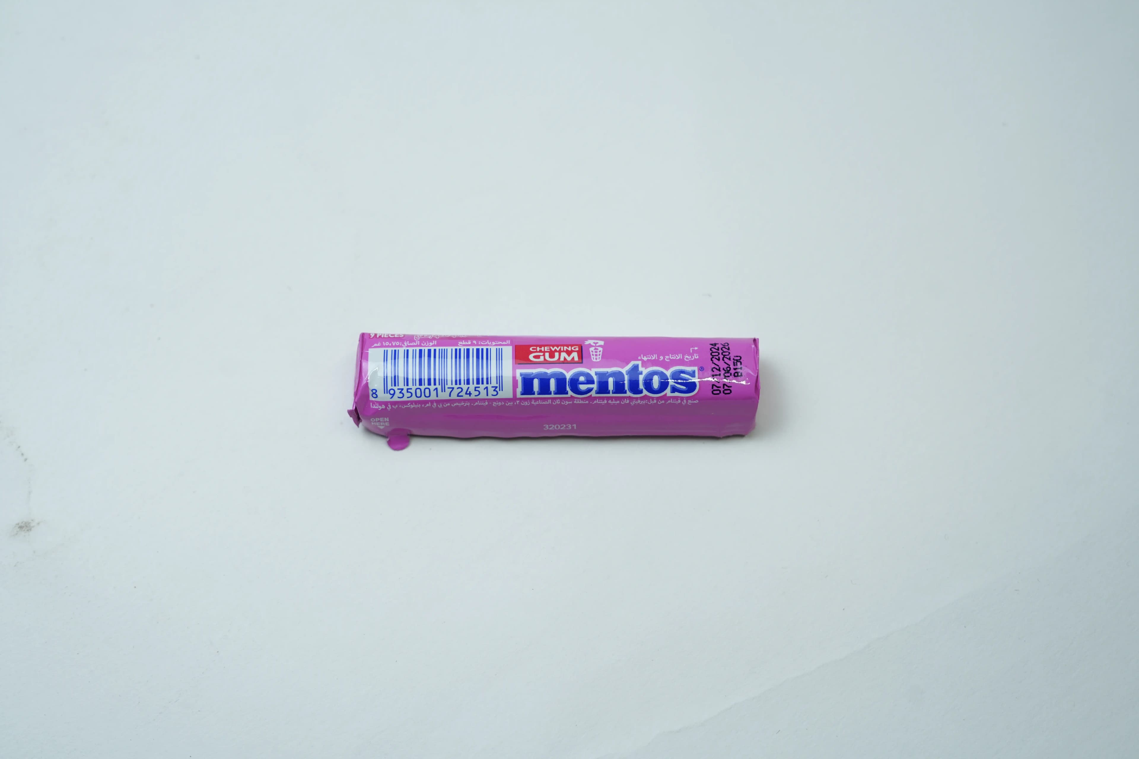 Mentos Gum Rolls Bubble Fresh 9P 15.75 g