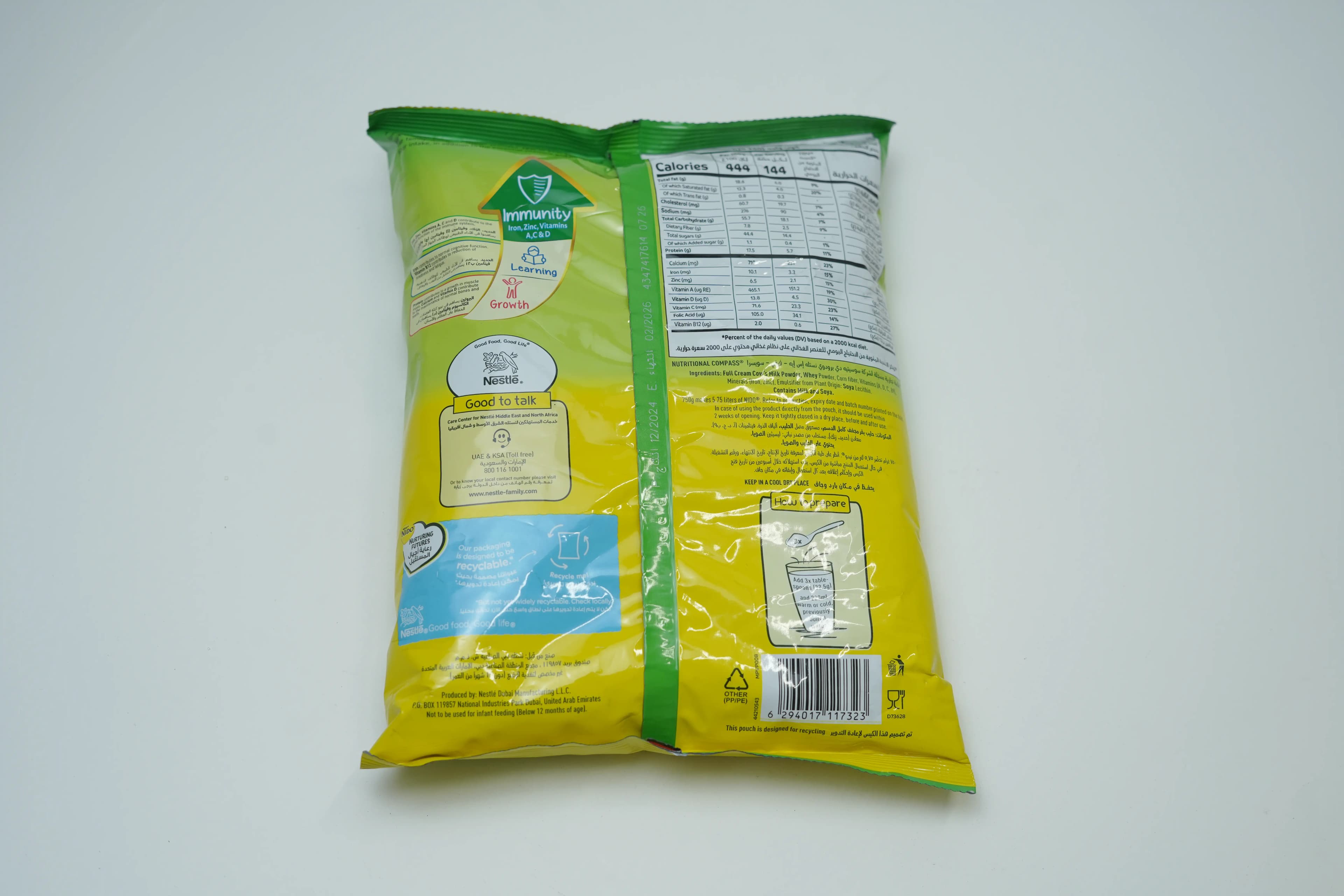 Nido Grow Fiber Milk Powder Pouch 750 g