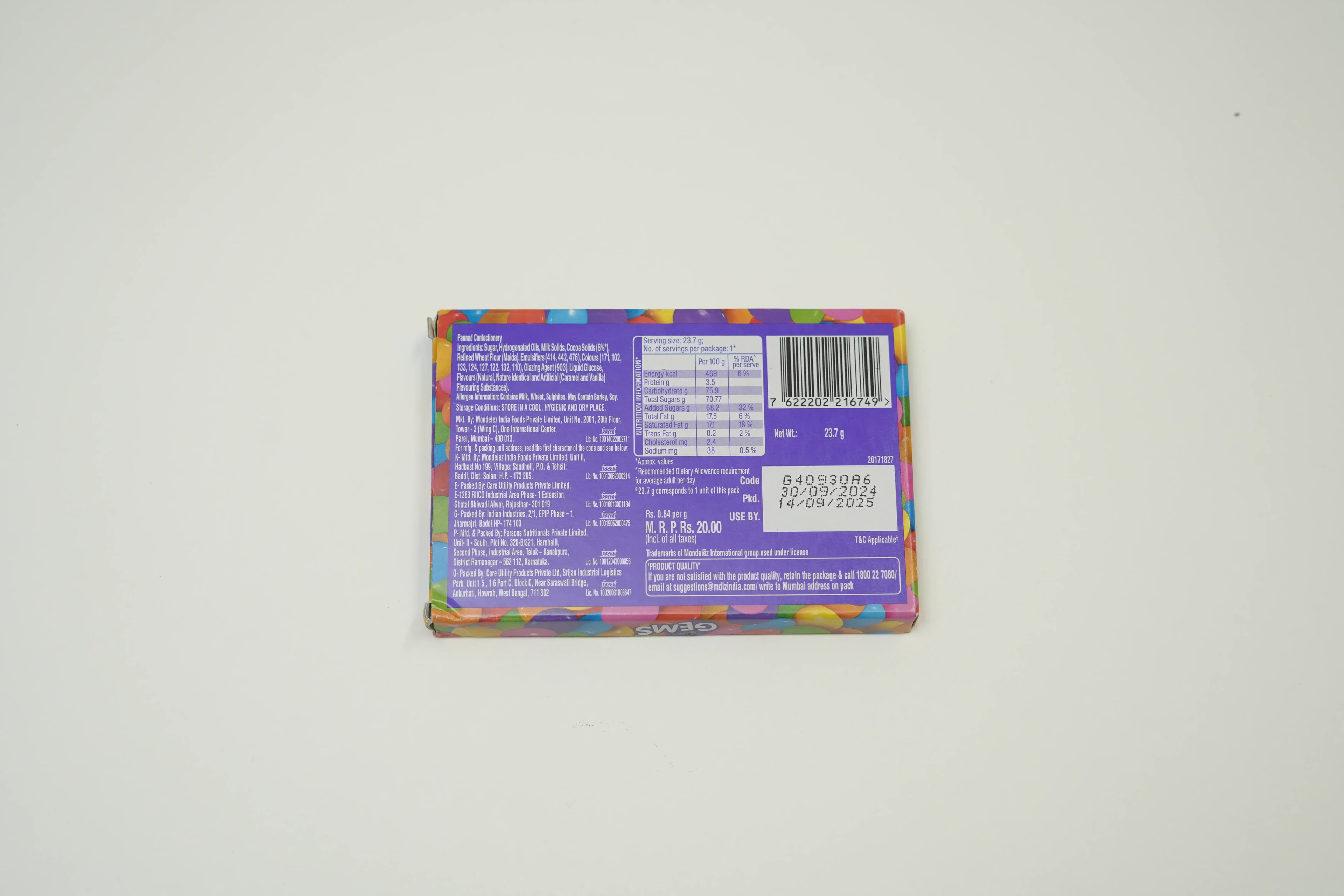 Cadbury Gems Chocolate 23.7 g