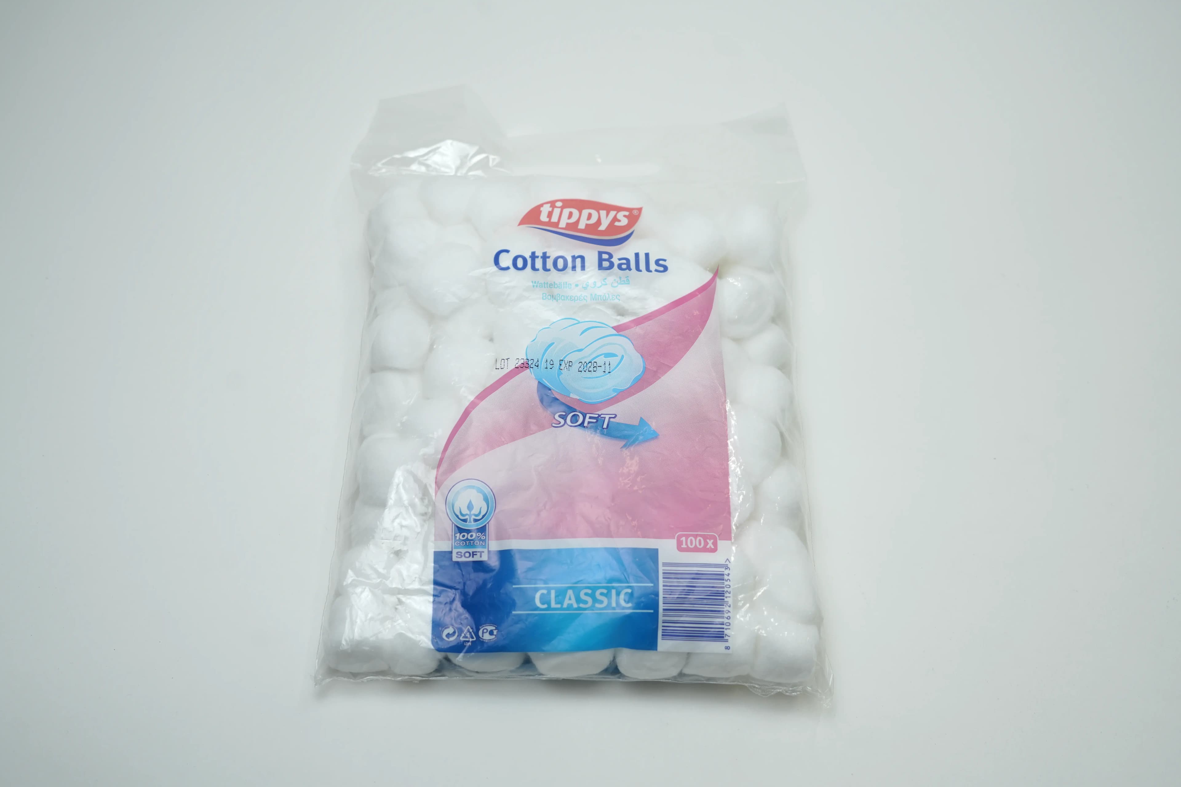 Tippy's White Cotton Balls 100 pcs